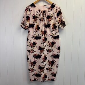 SweetSalt Cottage Garden Party Floral Sheath Dress Women Size XXL Modest Church